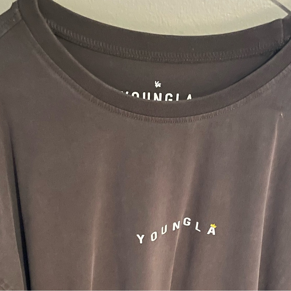 YoungLA Charcoal Tee with Logo